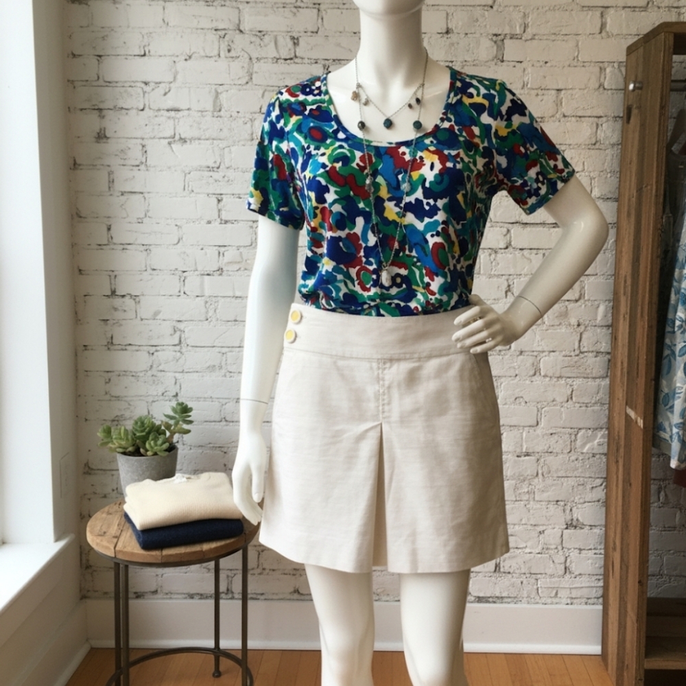J. Crew Linen Mini Pencil Skirt